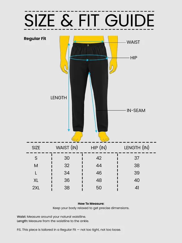 Black Regular-fit Pajamas